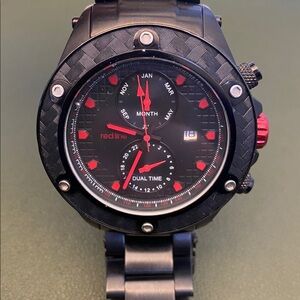 Red Line Black and Red Chronograph Watch REDLINE